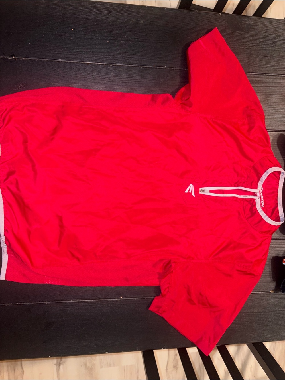 Easton Red Athletic Short Sleeve Shirt with White Trim light weight pull over